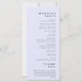 ミニマルシンプルリストラベンダー結婚式 プログラム (裏面)