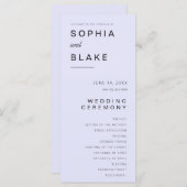 ミニマルシンプルリストラベンダー結婚式 プログラム (正面/裏面)