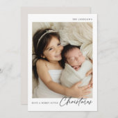 ミニマルシンプルリストリトルクリスマスホリデーカード シーズンカード (正面/裏面)