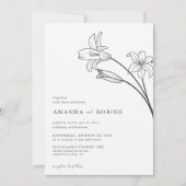 ミニマルシンプルリストリリー結婚式招待状 招待状 (正面)