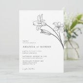 ミニマルシンプルリストリリー結婚式招待状 招待状 (スタンド正面)