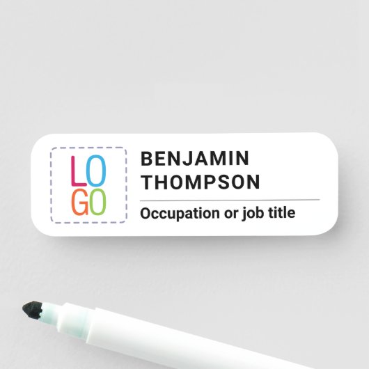 ミニマルシンプルリストロゴと名前ビジネスホワイトの追加 名札 (インサイチュ)