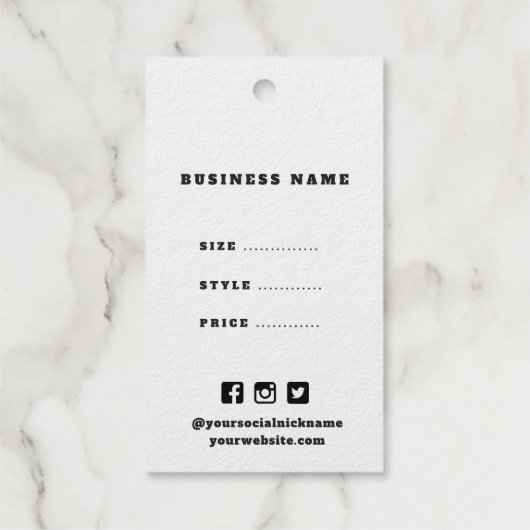 ミニマルシンプルリストロゴの販売価格 ギフトタグ (裏面)