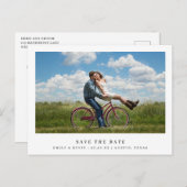 ミニマルシンプルリスト写真結婚式の日付を保存 インビテーションポストカード (正面/裏面)