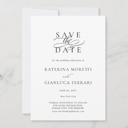 ミニマルシンプルリスト写真Save the Date招待状 セーブザデート (正面)