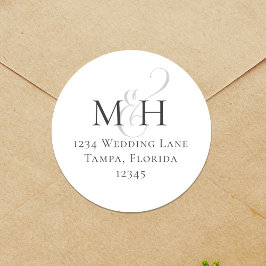 ミニマルシンプルリスト差出人住所テンプレート ラウンドシール