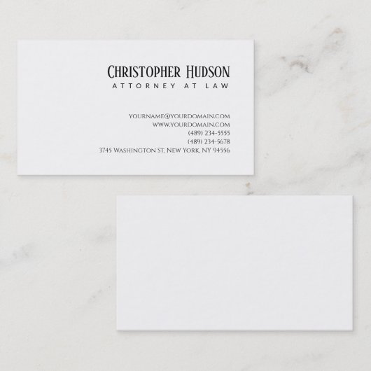 ミニマルシンプルリスト弁護士 名刺 (正面/裏面)