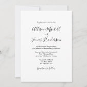 ミニマルシンプルリスト手書きスクリプ結婚トの写真 招待状 (正面)