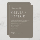 ミニマルシンプルリスト日付の保存招待状 セーブザデート (正面/裏面)