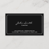 ミニマルシンプルリスト枠プレーンブラック 名刺 (正面)