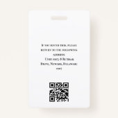 ミニマルシンプルリスト深いブルービジネスロゴスタッフ バッジ (裏面)