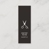 ミニマルシンプルリスト白黒美容師 スキニー名刺 (正面)
