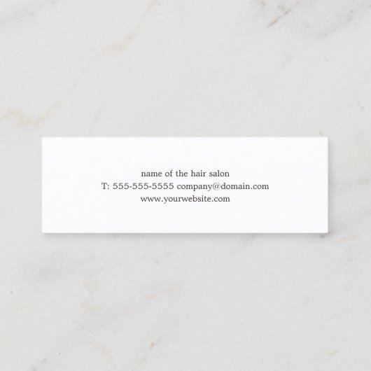 ミニマルシンプルリスト白黒美容師 スキニー名刺 (裏面)