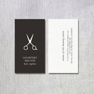 ミニマルシンプルリスト白黒美容師 名刺