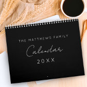 ミニマルシンプルリスト白黒2025ファミリー カレンダー