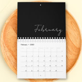 ミニマルシンプルリスト白黒2025ファミリー カレンダー