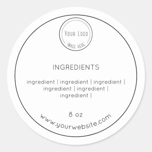 ミニマルシンプルリスト石鹸ラベル成分 ラウンドシール (正面)