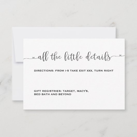 ミニマルシンプルリスト結婚式招待状RSVPカード 出欠カード (正面)