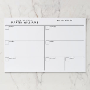ミニマルシンプルリスト週間オーガナイザデスク ペーパーパッド