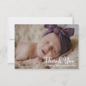 ミニマルシンプルリスト1枚フォトベビーシャワーありがとう サンキューカード (正面)