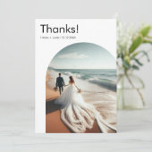 ミニマルシンプルリスト2アーチ写真サンキューカード 招待状 (スタンド正面)