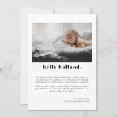 ミニマルシンプルリスト2フォトベビー誕生 案内状 (正面)