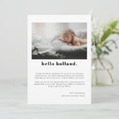 ミニマルシンプルリスト2フォトベビー誕生 案内状 (スタンド正面)