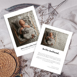 ミニマルシンプルリスト2フォトベビー誕生 案内状