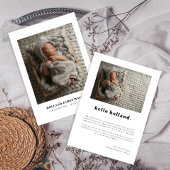 ミニマルシンプルリスト2フォトベビー誕生 案内状