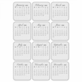ミニマルシンプルリスト2025年カレンダー月 シール (正面)