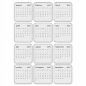 ミニマルシンプルリスト2025年カレンダー月 シール (正面)