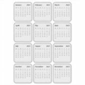 ミニマルシンプルリスト2025年カレンダー月 シール (正面)