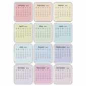 ミニマルシンプルリスト2025年カレンダー月 シール (正面)