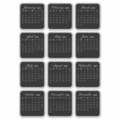 ミニマルシンプルリスト2025年カレンダー月 シール (正面)