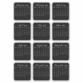 ミニマルシンプルリスト2025年カレンダー月 シール (正面)