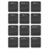 ミニマルシンプルリスト2025年カレンダー月 シール (正面)