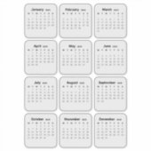 ミニマルシンプルリスト2025年カレンダー月 シール (正面)