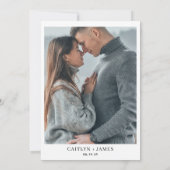 ミニマルシンプルリスト3 Photo Monogram結婚's 招待状 (裏面)