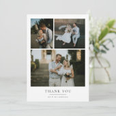 ミニマルシンプルリスト4フォト結婚ズ サンキューカード (スタンド正面)