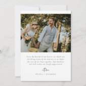 ミニマルシンプルリスト4フォト結婚ズ サンキューカード (裏面)