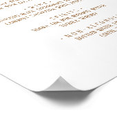 ミニマルシンプルリスト|金ゴールドのドリンク結婚メニューの看板 ポスター (角)