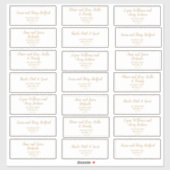 ミニマルシンプルリスト|金ゴールドフレームのゲストアドレス シール (シート)