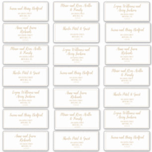 ミニマルシンプルリスト 金ゴールドフレームのゲストアドレス シール