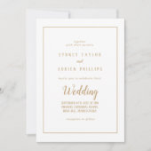 ミニマルシンプルリスト|金ゴールド前面/背面フレーム 招待状 (正面)