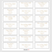 ミニマルシンプルリスト│金ゴールド結婚住所 シール (シート)