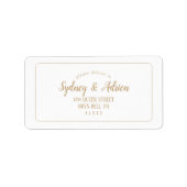 ミニマルシンプルリスト|金ゴールドRSVPフレーム住所 シール (正面)