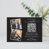 ミニマルシンプルリストBlack 2フォト結婚のウェブサイトQR カード (スタンド正面)