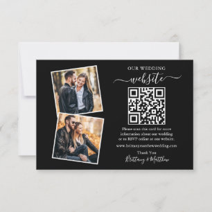 ミニマルシンプルリストBlack 2フォト結婚のウェブサイトQR カード