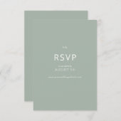 ミニマルシンプルリストCHICセージグリーン結婚ズ 出欠カード (正面/裏面)