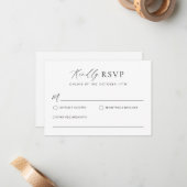 ミニマルシンプルリストRSVPカード ノートカード (正面/裏面インサイチュ)